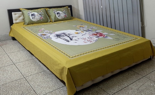 [Bed-19] King Size Bedsheet Cotton Fabric  Print 7 By 8 Feet