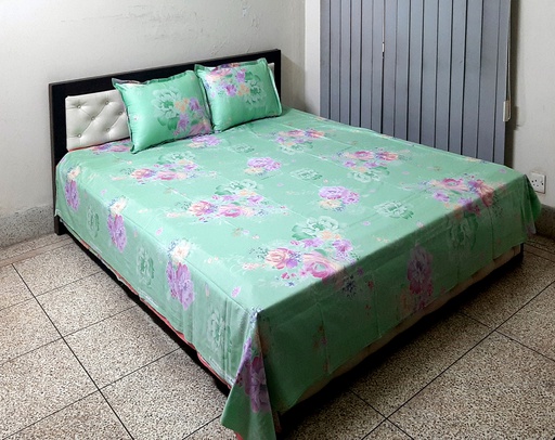 [Bed-27] King Size Cotton Fabric Bed sheet With Two Matching Pillow Covers