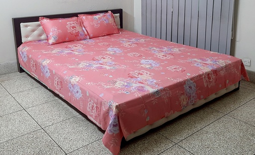 [Bed-28] Stylish Color Fabric Bed sheet With Two Matching Pillow Covers