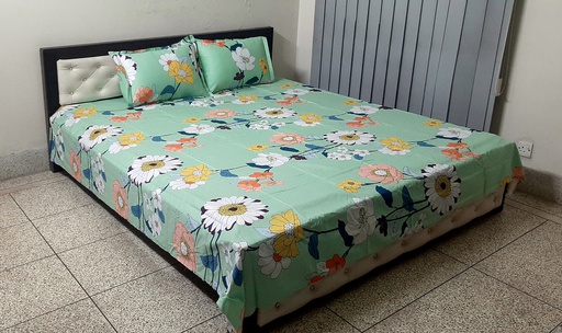 [Bed-29] Bedsheet with Pillow covers Chador set 7×8 feet