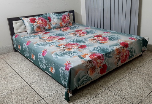 [Bed-32] Big Size Design Bed Sheet With 2 Pillow Cover